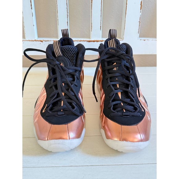 Nike Little Posite One Copper Kids Basketball Shoes F-Z0990-800 Black Gold 6Y